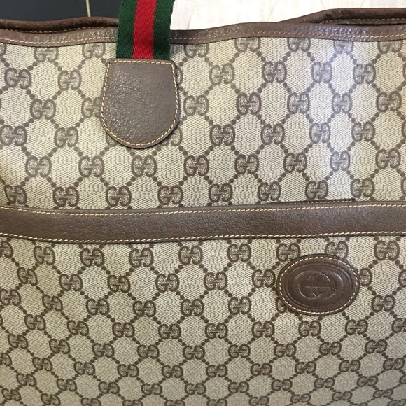 Gucci authentic brown monogram coated canvas large tote bag - Picture 15 of 16